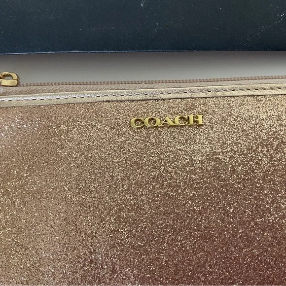 COACH GOLD GLITTER WRISTLET NWT - Picture 4 of 16